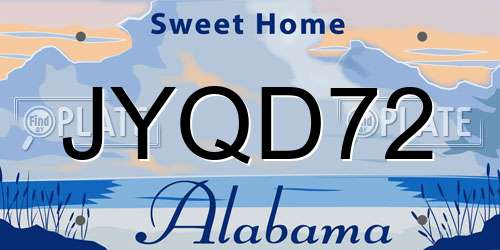 JYQD72 Alabama License Plate