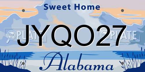 JYQO27 Alabama License Plate