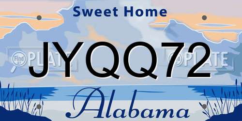JYQQ72 Alabama License Plate