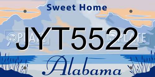 JYT5522 Alabama License Plate