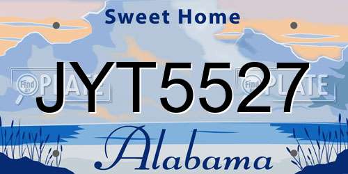 JYT5527 Alabama License Plate