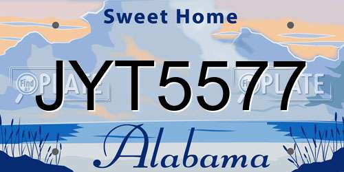 JYT5577 Alabama License Plate