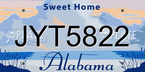 JYT5822 Alabama License Plate