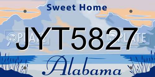 JYT5827 Alabama License Plate