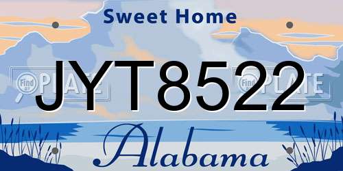 JYT8522 Alabama License Plate