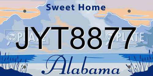 JYT8877 Alabama License Plate