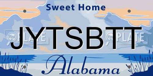 JYTSBTT Alabama License Plate