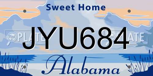 JYU684 Alabama License Plate