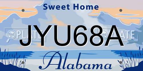 JYU68A Alabama License Plate