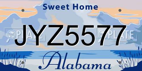 JYZ5577 Alabama License Plate