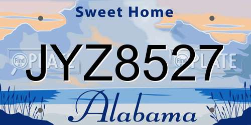 JYZ8527 Alabama License Plate