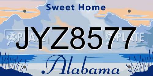 JYZ8577 Alabama License Plate