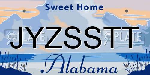 JYZSSTT Alabama License Plate