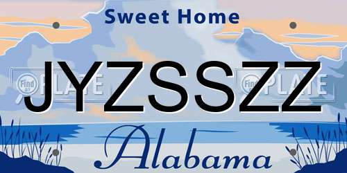 JYZSSZZ Alabama License Plate