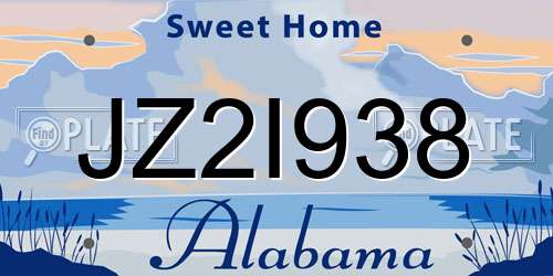 JZ2I938 Alabama License Plate
