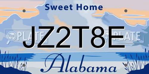 JZ2T8E Alabama License Plate