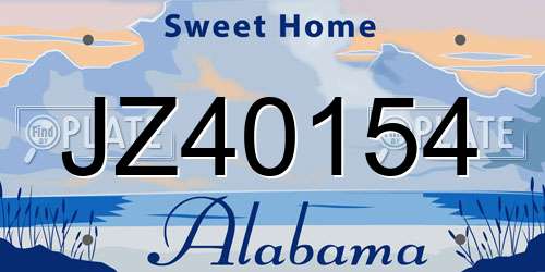 JZ40154 Alabama License Plate