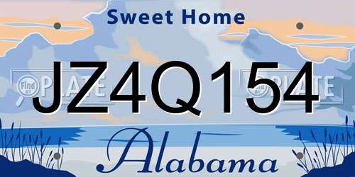 JZ4Q154 Alabama License Plate