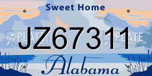 JZ67311 Alabama License Plate