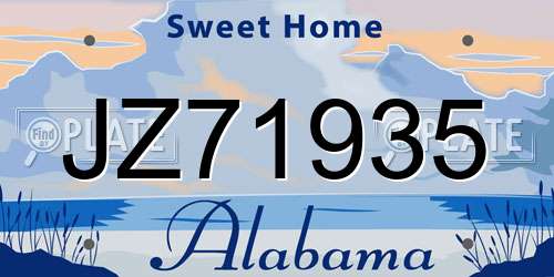 JZ71935 Alabama License Plate