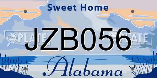 JZB056 Alabama License Plate