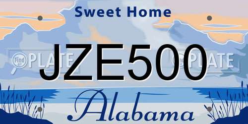 JZE500 Alabama License Plate