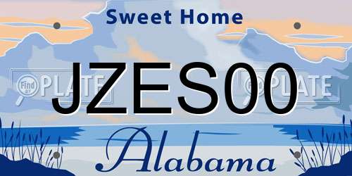 JZES00 Alabama License Plate
