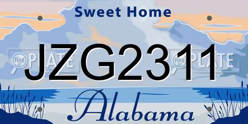 JZG2311 Alabama License Plate