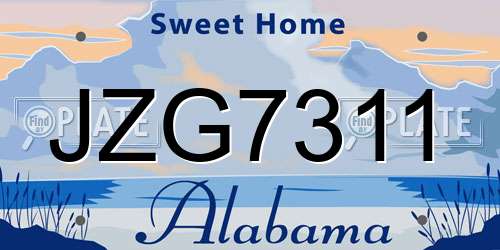 JZG7311 Alabama License Plate