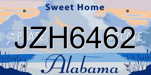 JZH6462 Alabama License Plate