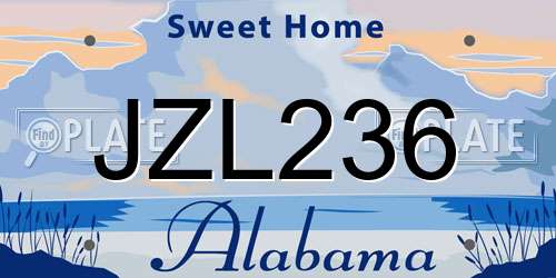 JZL236 Alabama License Plate