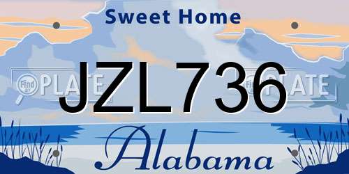 JZL736 Alabama License Plate