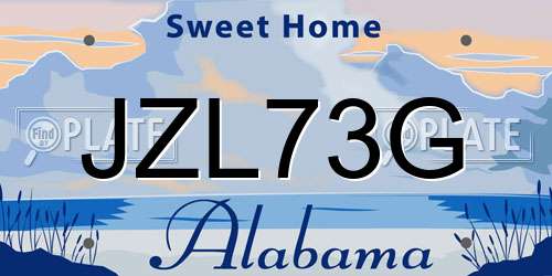 JZL73G Alabama License Plate