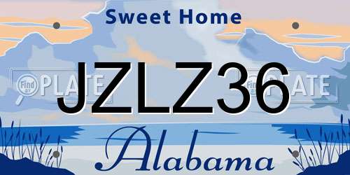 JZLZ36 Alabama License Plate