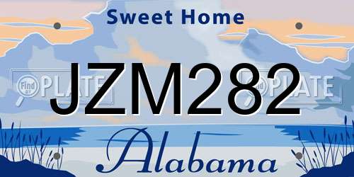 JZM282 Alabama License Plate