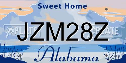 JZM28Z Alabama License Plate