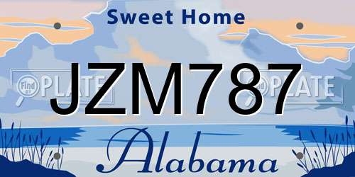 JZM787 Alabama License Plate