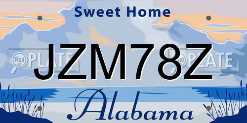 JZM78Z Alabama License Plate