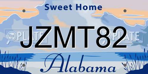 JZMT82 Alabama License Plate