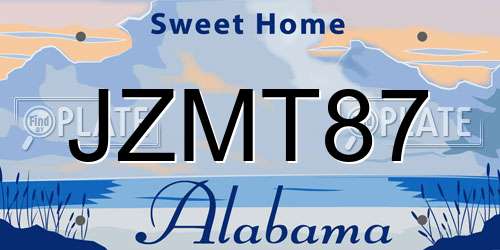 JZMT87 Alabama License Plate