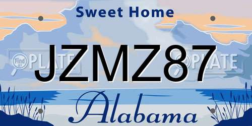 JZMZ87 Alabama License Plate