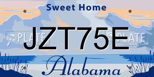 JZT75E Alabama License Plate