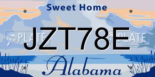 JZT78E Alabama License Plate