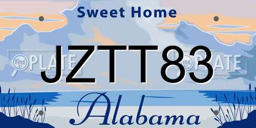 JZTT83 Alabama License Plate