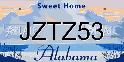JZTZ53 Alabama License Plate