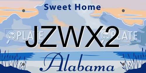 JZWX2 Alabama License Plate
