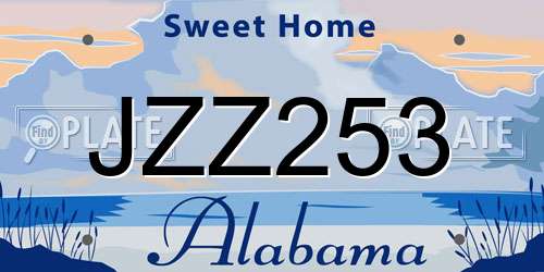 JZZ253 Alabama License Plate