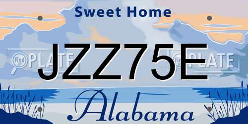 JZZ75E Alabama License Plate
