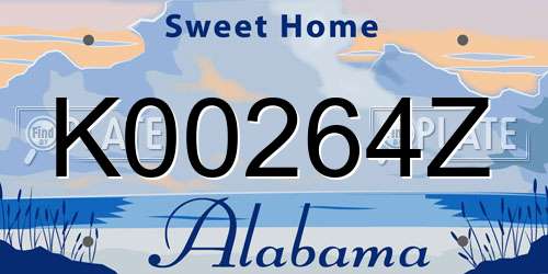 K00264Z Alabama License Plate