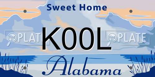 K00L Alabama License Plate